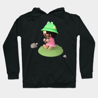 Chibi Frog Hat Boba Time Hoodie